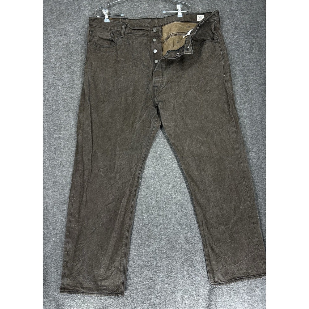 Levis 501xx Jeans Mens 44x32 (fits 42x30) Dark Brown White Oak Cone Denim